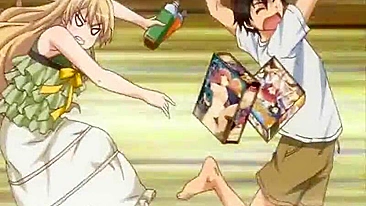 Peitos Grandes Amordaçados Ficam Molhados em Pornô Hentai