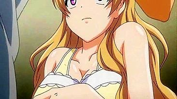 Peitos Grandes Amordaçados Ficam Molhados em Pornô Hentai