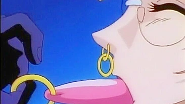 Hentai Amarrada Chicoteada Chupando Pauzão e Enfiando Dildo no Cu