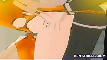 Colegial de Quatro Fodida e Espanhola com Peitos Grandes em Anime