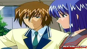 Empregada Hentai Ruiva de Peitões Punhetando e Fodendo Buceta Molhada, Anime