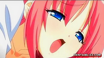 Colegial Ruiva de Hentai com Peitões Fodendo Buceta Molhada - Anime com ruivinha safada de seios grandes em cena quente