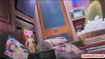 Colegial Hentai Peituda Cavalgando Pau com Tesão