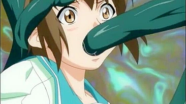 Peitos Grandes e Buceta Apertada de Universitária Fodidos por Monstro de Tentáculos em Hentai Quente