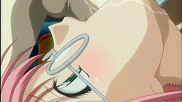 Anime, Empregada Hentai Acorrentada em 69 Oral e Dildo Enfiado com Força