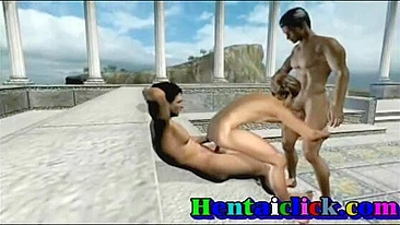 Vídeo Pornô Hentai - Gangbang Musculoso em Trio, Foda Anime