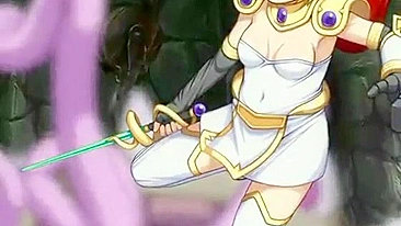 Princesa Elfa Levando Surra de Tentáculos em Hentai Fofo