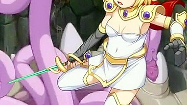 Princesa Elfa Levando Surra de Tentáculos em Hentai Fofo