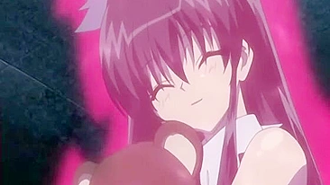 Acorrentada em Ménage Hentai com Peitos Gigantes Apertados