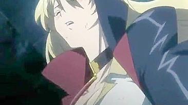 Acorrentada em Ménage Hentai com Peitos Gigantes Apertados