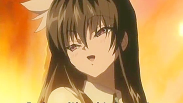 Acorrentada em Ménage Hentai com Peitos Gigantes Apertados