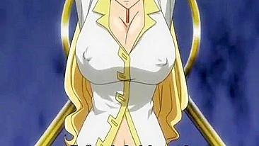 Acorrentada em Ménage Hentai com Peitos Gigantes Apertados