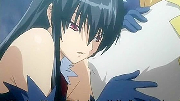 Acorrentada em Ménage Hentai com Peitos Gigantes Apertados