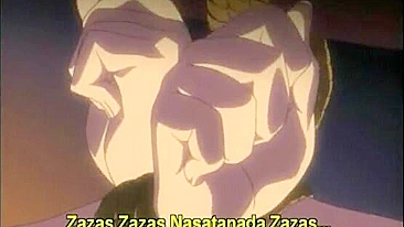 Hentai em bondage dedando buceta molhada e apertando peitões no anime