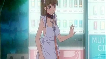 Empregada Hentai na Coleira é Forçada a Chupar Pau Duro - Anime Jovem