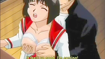 Colegial Hentai Fofa Fodida com Dildo na Buceta e no Cu, Anime