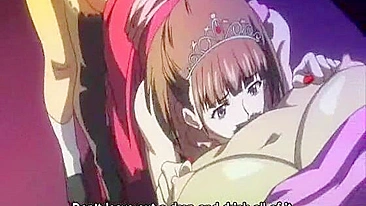 Hentai de Peitões Cavalgando Pau e Levando Gozada Dentro