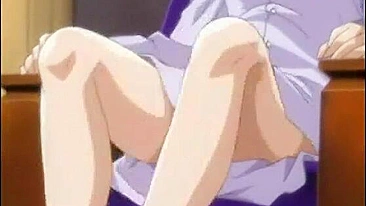 Hentai de Peitos Grandes se Masturba com Dildo na Buceta - Anime