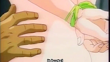 Hentai Amarrada com Dildo na Buceta Rosa no Carro