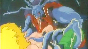 Garota Hentai Fodida por Monstro Diante dos Amigos - Porno Anime
