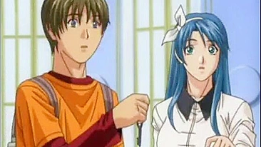 Cara de Hentai Tem o Pau Chupado Duro em Bondage