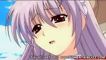 Hentai com Peituda se Dedando em Público e Gozando