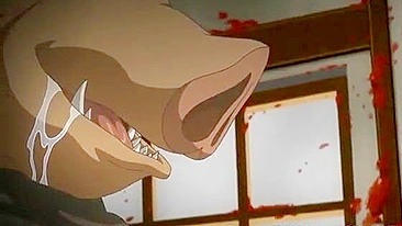 Colegiais Hentai Gangbang por Porcos Monstros em Orgia Anime