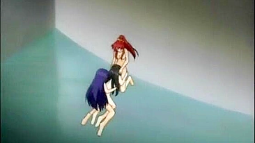 Lésbicas Hentai em Ménage Fodidas com Força