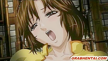 Anime Fofa Hentai se Divertindo com Dildo nos Peitos e Buceta Molhada