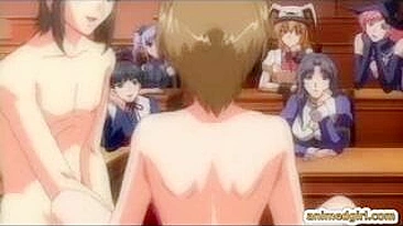 Travestis Colegiais Hentai Batem Punheta na Sala em Fantasia Pornô