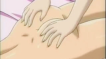 Escrava Hentai de Joelhos Lambendo Perna do Mestre Acorrentada