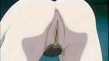 Escrava Hentai de Joelhos Lambendo Perna do Mestre Acorrentada