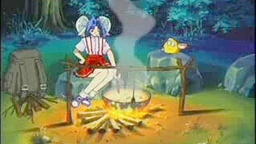 Diversão com Dedos Hentai - Estrela Pornô de Peitões é Fistada e Fodida na Floresta