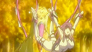 Tentáculos Fodendo uma Gata Hentai Presa com Peitões Enormes