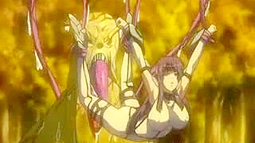 Tentáculos Fodendo uma Gata Hentai Presa com Peitões Enormes