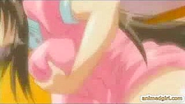 Gatas Hentai Peitudas Cavalgam Forte no Pau!