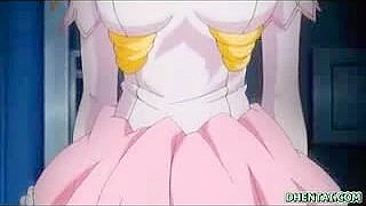 Anjo Hentai é Acariciada, Chupa Pau e Tem Peitos Grandes Fodidos