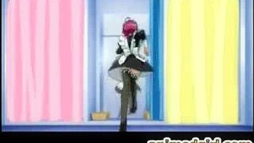 Travesti Hentai se Masturbando no Banho Quente