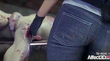 Jill Valentine hentai com boquetes em paus de monstros gigantes