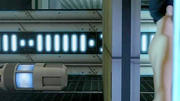 Garota submissa deixa lamber os pés enquanto fode na estação espacial