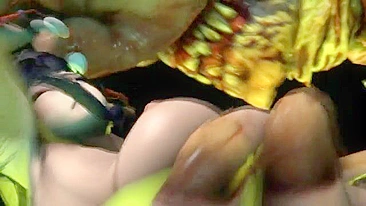 Garota de Dead or Alive com peitos naturais fode de lado até gozar forte