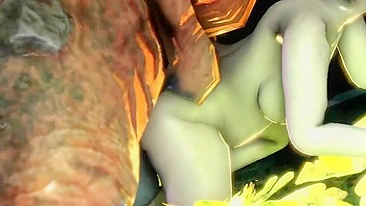 Garota de Dead or Alive com peitos naturais fode de lado até gozar forte