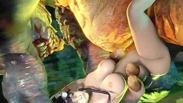 Garota de Dead or Alive com peitos naturais fode de lado até gozar forte