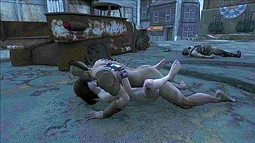 Prazer sem limites pra Tifa em Fallout 4 com foda degradante