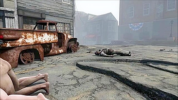 Prazer sem limites pra Tifa em Fallout 4 com foda degradante