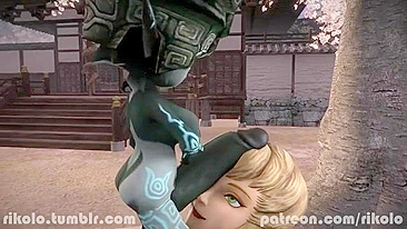 Midna futanari transando brutal com Ilia, que putaria selvagem
