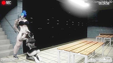 Futa pauzuda em cena hentai de câmera escondida com orgasmos loucos