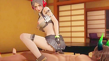 Demônio peituda gozando com a pica mais dura do pedaço