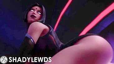 Raven de Teen Titans em cena hentai hardcore com muita abertura