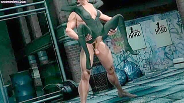 Filme de foda épico com Wolverine dominando a buceta da Mulher-Gato por trás